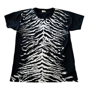 Saint Laurent Runway F/A 2014 Black Zebra Print T-shirt by Hedi Slimane VGUC